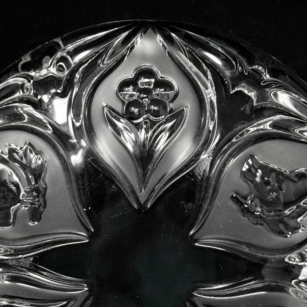 Studio Nova Crystal Ashtray Key Catcher Bowl Bird Daisy Floral Heavy Thick‎ 7